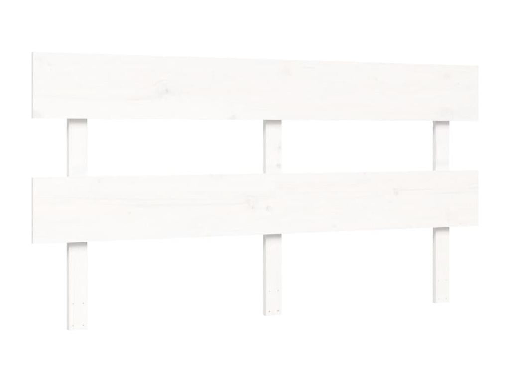 Cadre de lit en bois massif blanc, 160 x 200 cm