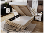 Lit rembourré avec rangement - 180x200 - lit double - velours - noir - Boisona YCLB40491