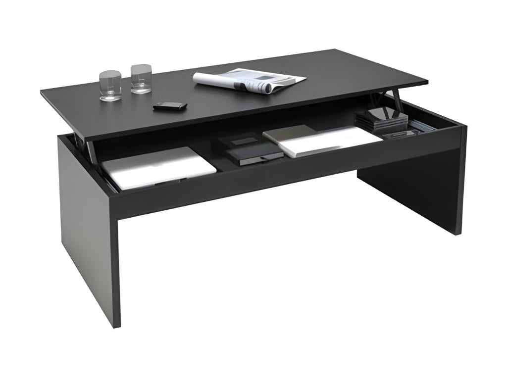 Table basse plateau relevable Boisona 100x50cm / Noir XMLK05189