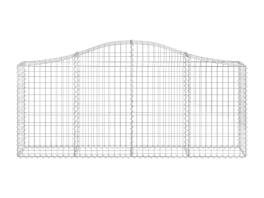 Paniers à gabions arqués 6 pièces 200x30x80/100 cm Fer galvanisé NGWW09255
