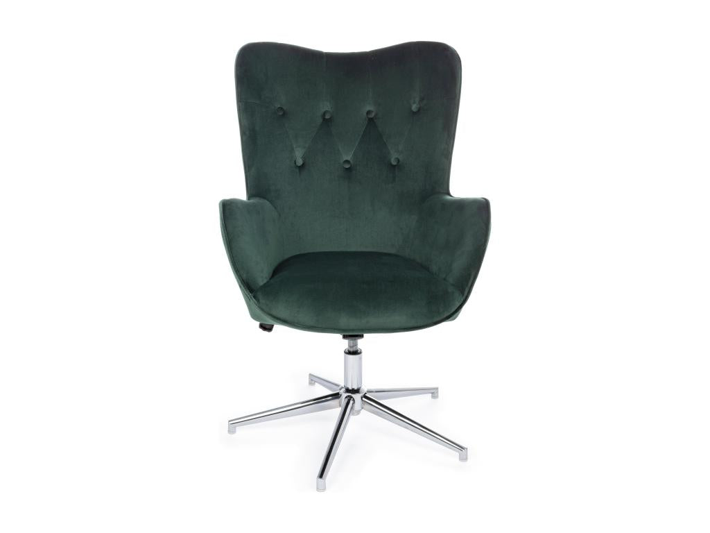 Chaise de bureau réglable en velours vert Boisona YDVM99637