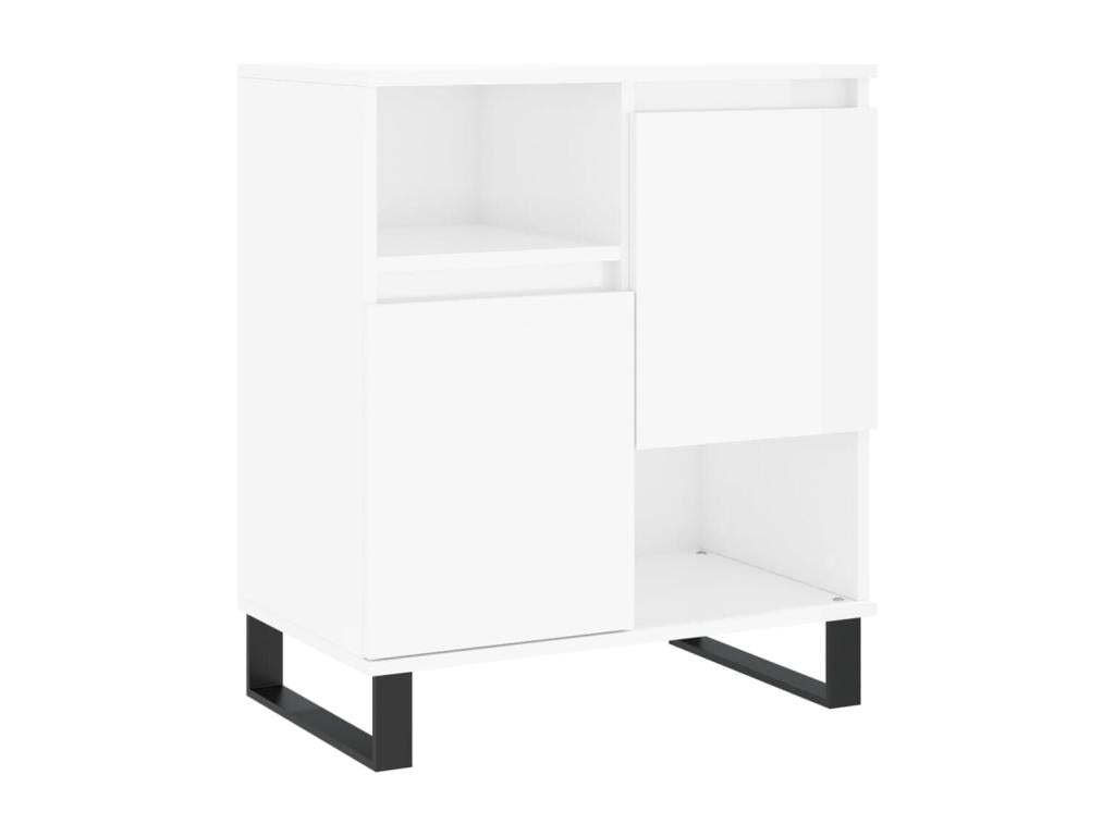 Buffets 2 pcs blanc brillant bois d'ingénierie CQUR71581