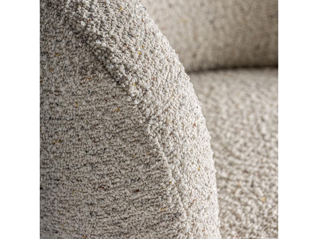 Fauteuil pivotant en coton bouclé blanc cassé 73x71x72 cm UPHA99227