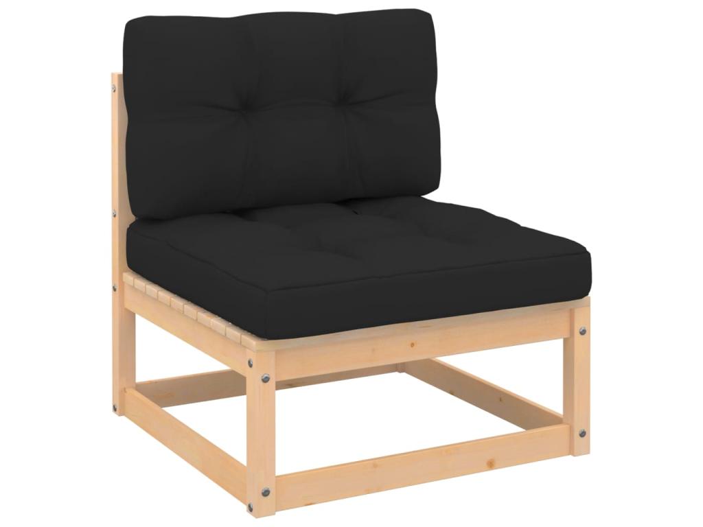 Salon de jardin 8 pcs avec coussins Bois de pin solide 6 OOPP77485