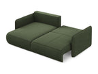 Canapé d'angle 2,5 places gauche convertible en tissu texturé - olive - Boisona WEPJ88942