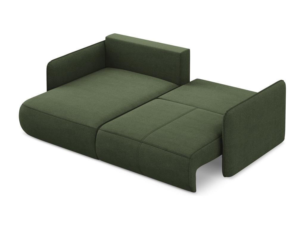 Canapé d'angle 2,5 places gauche convertible en tissu texturé - olive - Boisona WEPJ88942