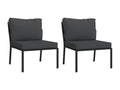 Salon de jardin 7 pièces avec coussins gris Boisona acier EXVN81329