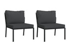 Salon de jardin 7 pièces avec coussins gris Boisona acier EXVN81329