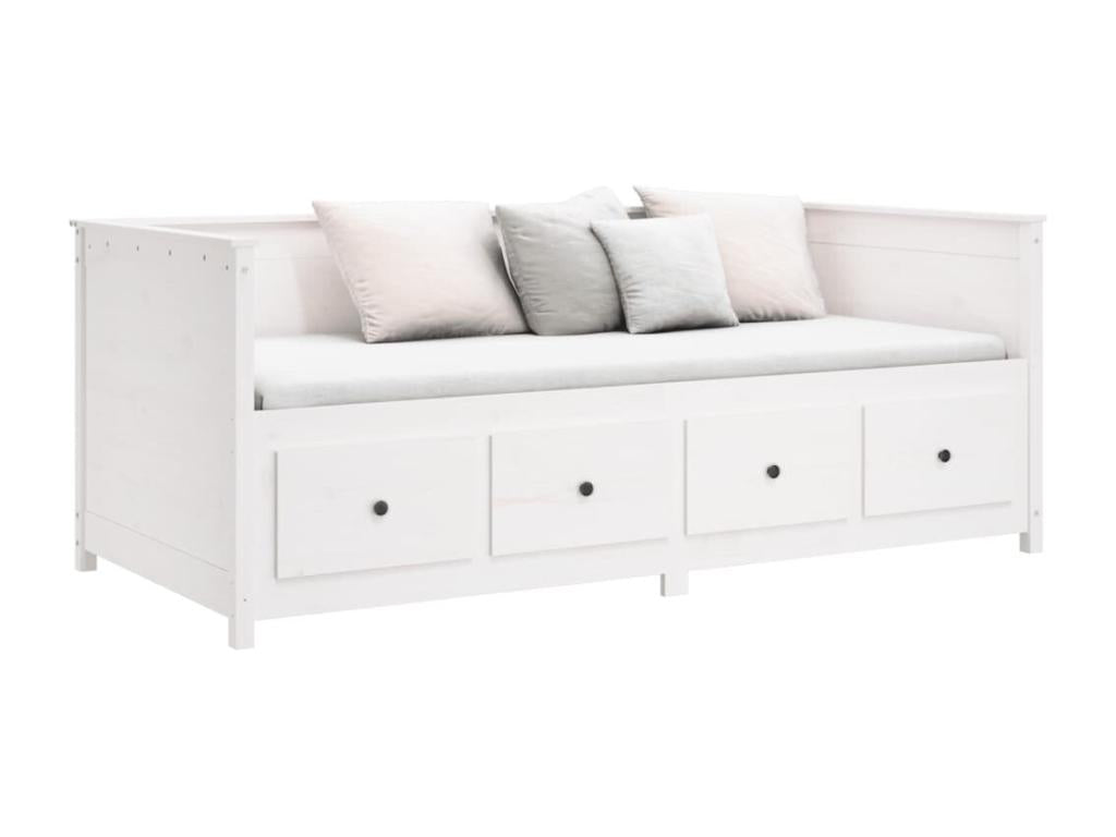 Lit de jour Blanc 90x190 cm Bois de pin massif VCMD40652