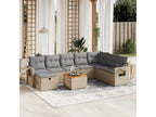Salon de jardin avec coussins 9 pièces Boisona beige résine tressée NJGS91677