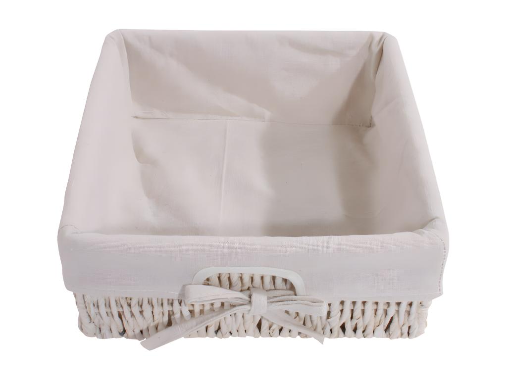 Commode / banc 2 paniers 2 tiroirs 62x33x42cm garderobe Boisona vintage blanc IONJ64781