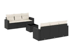 Salon de jardin 7 pcs avec coussins noir résine tressée EEPX43190