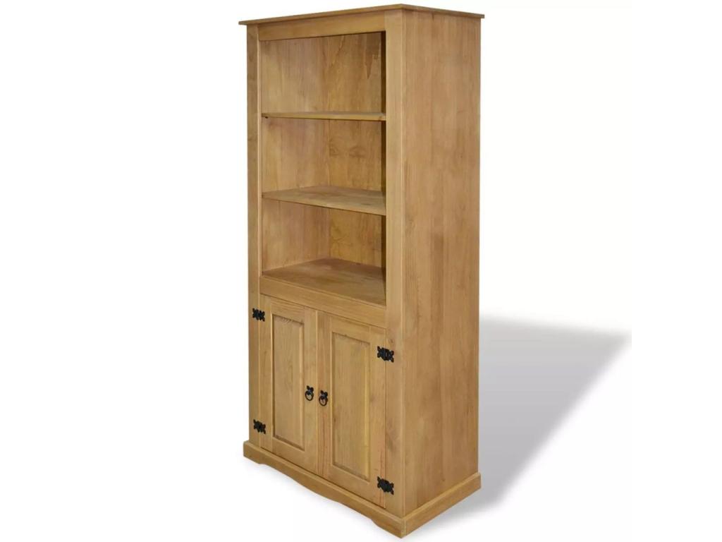 Armoire de rangement 2 portes pin massif naturel Boisona KIXZ04102