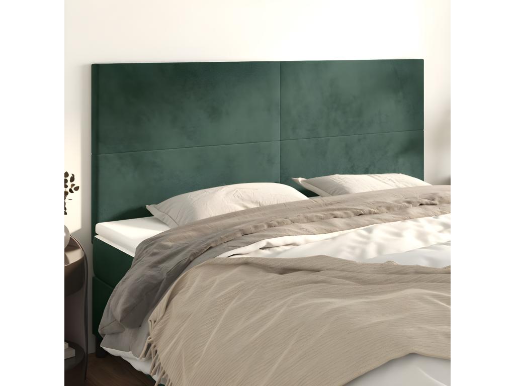 Lit en velours vert, 90 x 5 x 78 cm