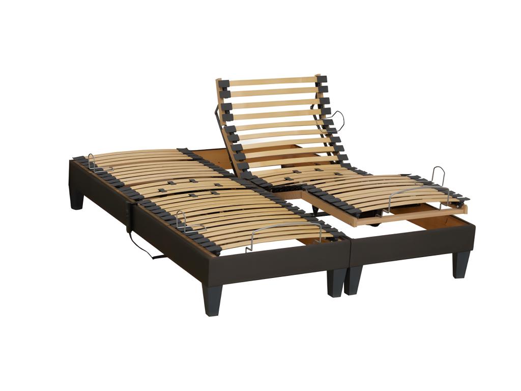 Lot de 2 sommiers de relaxation électrique Boisona confort réglable Dimensions - 2x90x200 cm EKJL54407