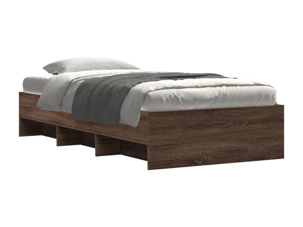 Cadre de lit sans matelas chêne marron 90x190cm bois ingénierie EVLK83409