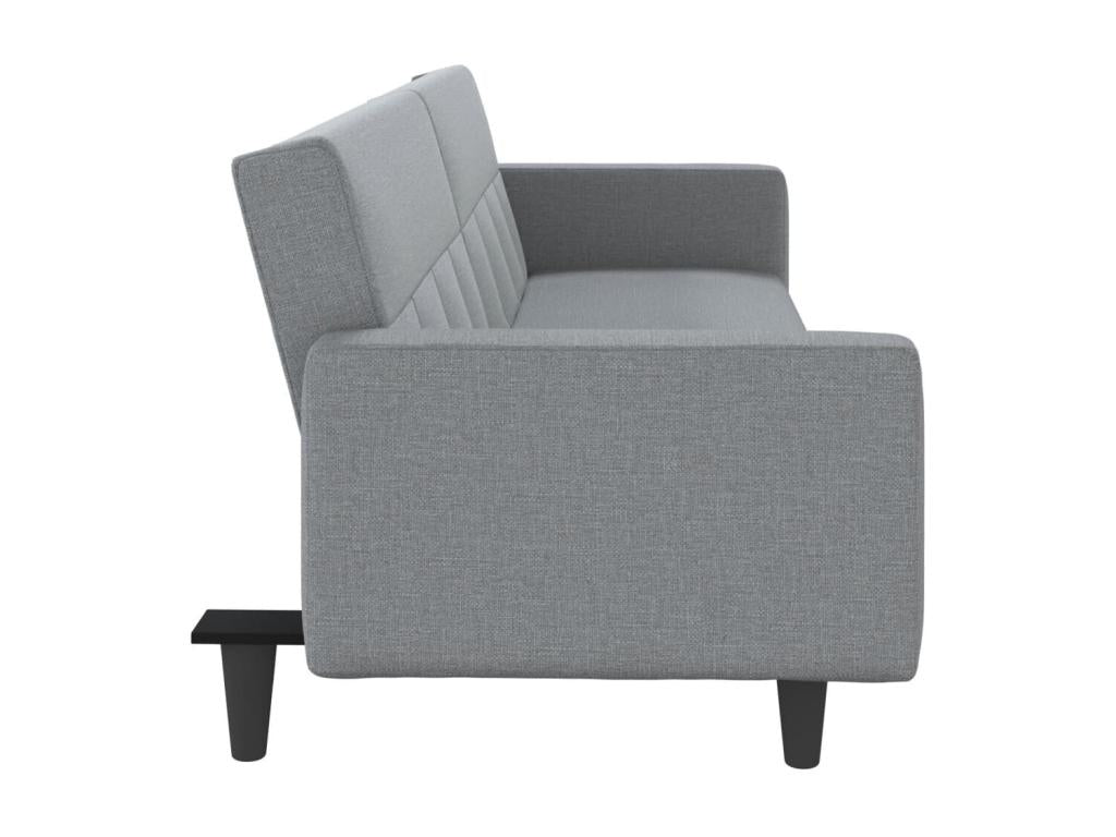 Canapé-lit avec coussins gris clair tissu VECX58348