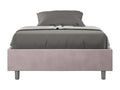 Cadre de lit 1 place et demi sans sommier rembourré 120x210 microfibre Boisona CRNY70405