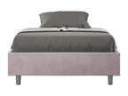Cadre de lit 1 place et demi sans sommier rembourré 120x210 microfibre Boisona CRNY70405