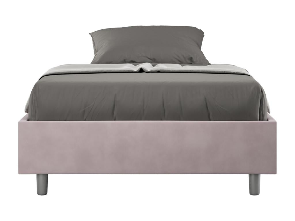 Cadre de lit 1 place et demi sans sommier rembourré 120x210 microfibre Boisona CRNY70405