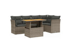 Salon de jardin 5 pcs avec coussins gris résine tressée YCHC58999