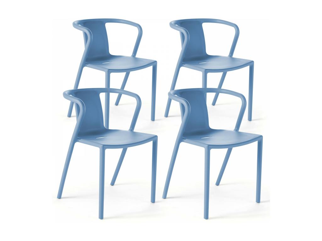 Lot de 4 chaises en plastique bleu UJMH27501