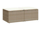 Salon de jardin avec coussins 2 pièces beige résine tressée Boisona RVXT89517