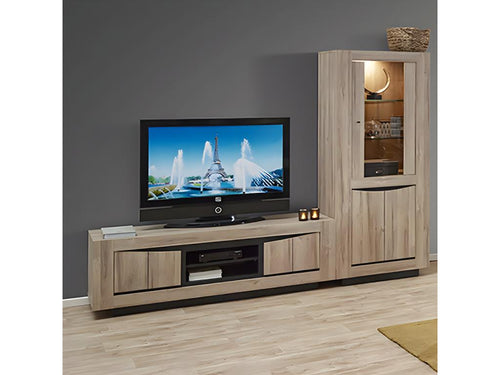 Boisona - Meuble TV 2 Portes avec Niche Centrale BGNK56383