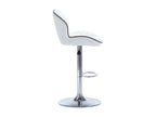 Lot de 2 tabourets de bar en simili et acier chromé - Hauteur réglable - Blanc - Boisona CMQB74667