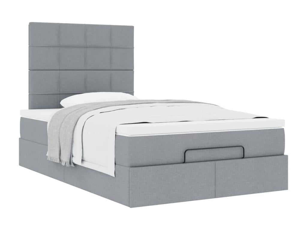 Cadre de lit Boisona et matelas gris clair 120x200 cm tissu CGAG25681