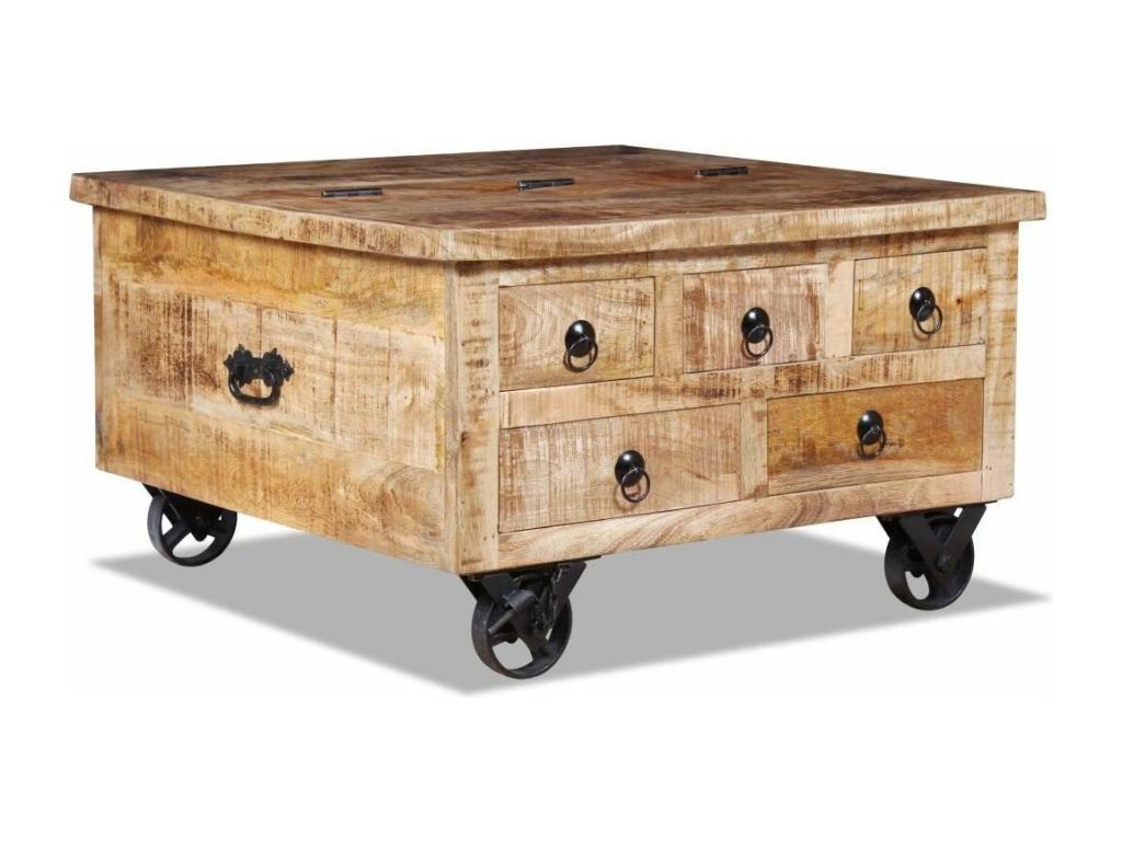 Table basse bois de manguier 70cm FNES39578