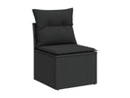 Salon de jardin 5 pcs avec coussins noir résine tressée Boisona GZFS78101