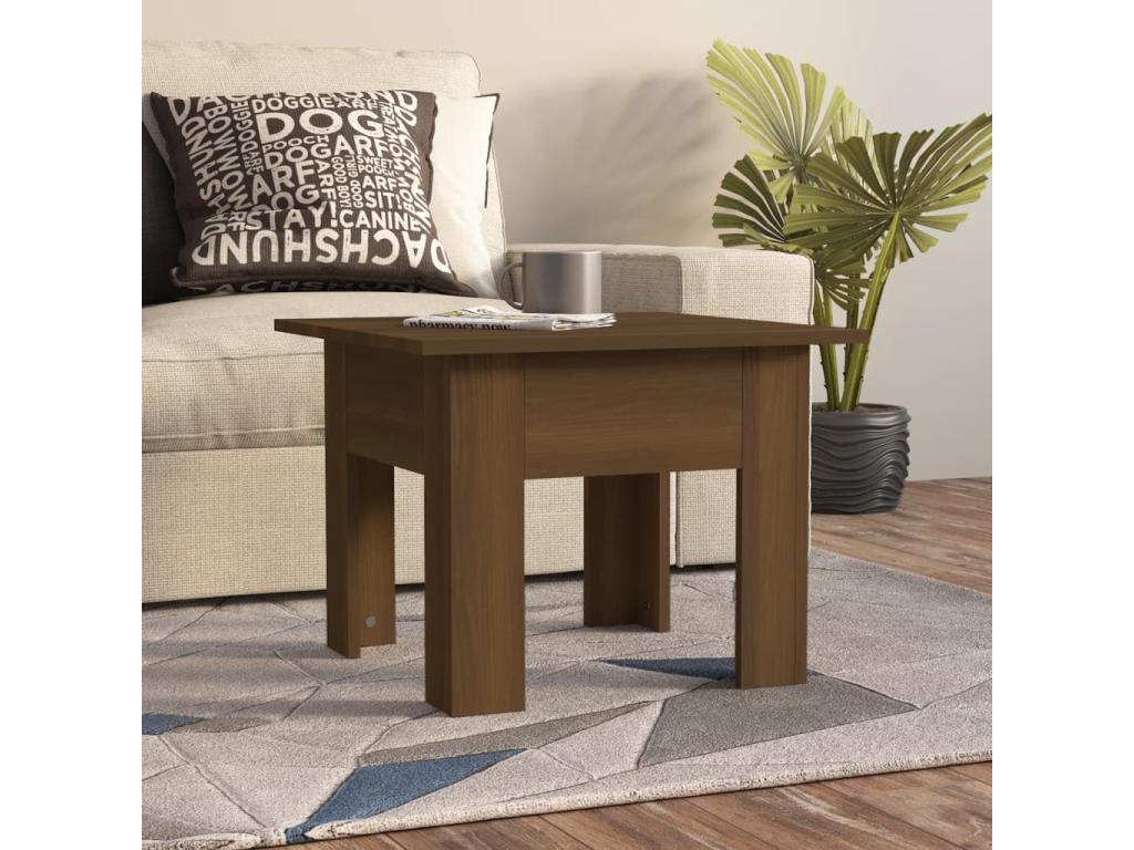Table basse Chêne marron 55x55x42 cm Aggloméré BLMH28907