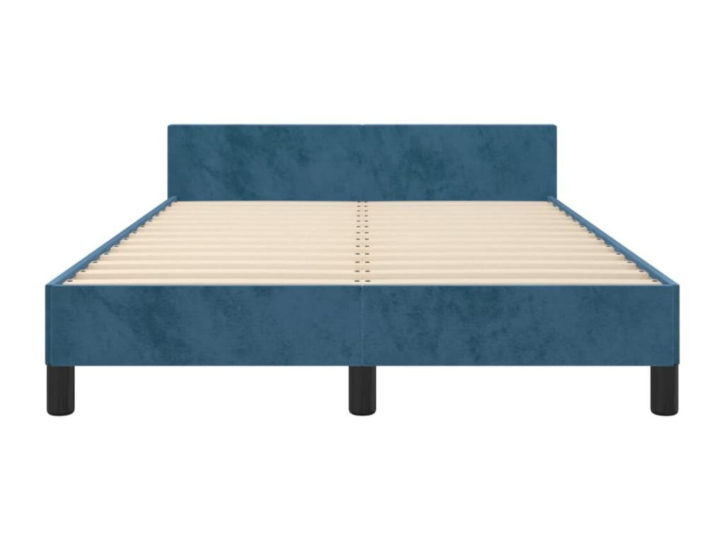 Cadre de lit avec tête de lit Bleu foncé 120x200 cm Velours MRAQ97950
