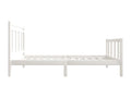 Cadre de lit sans matelas blanc bois massif 100x200 cm PRAG63712