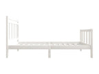 Cadre de lit sans matelas blanc bois massif 100x200 cm PRAG63712