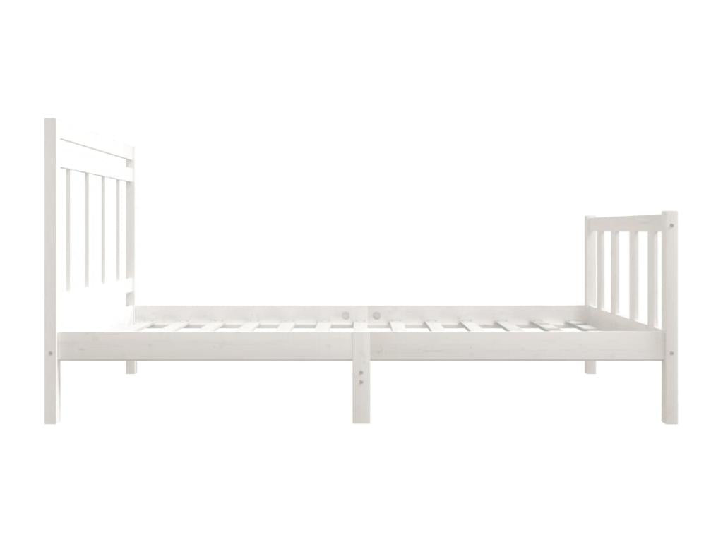 Cadre de lit sans matelas blanc bois massif 100x200 cm PRAG63712