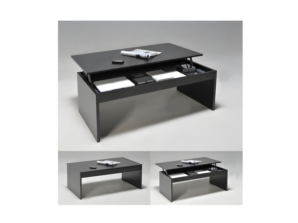 Table basse plateau relevable Boisona 100x50cm / Noir XMLK05189