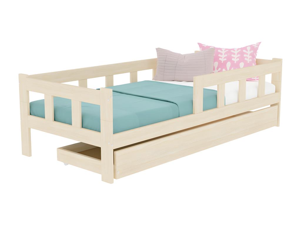 Lit 90x190 sommier et tiroir inclus Fence Bois SGCN13963