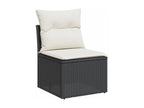 Salon de jardin 7 pièces avec coussins noir résine tressée MZIJ37176