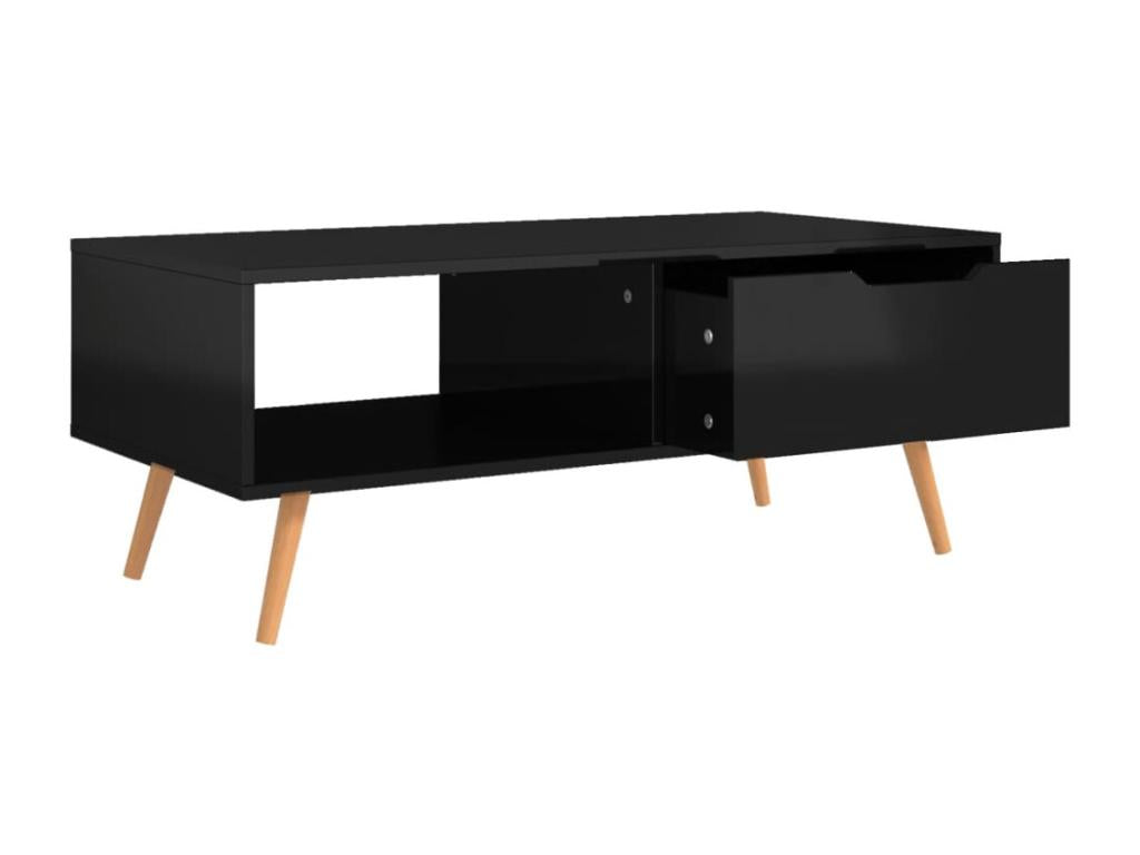 Table basse Noir brillant 100x49,5x43 cm Aggloméré GZLP52713