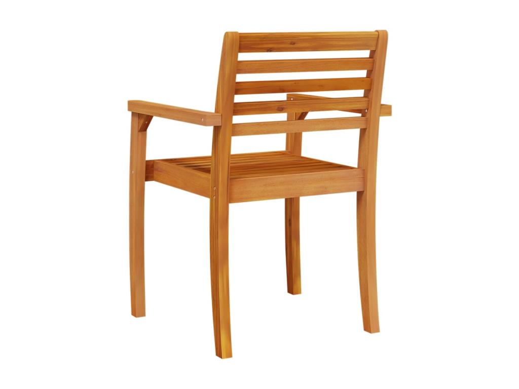 Chaises de jardin lot de 2 59x55x85 cm bois massif d'Boisona BBNS97328