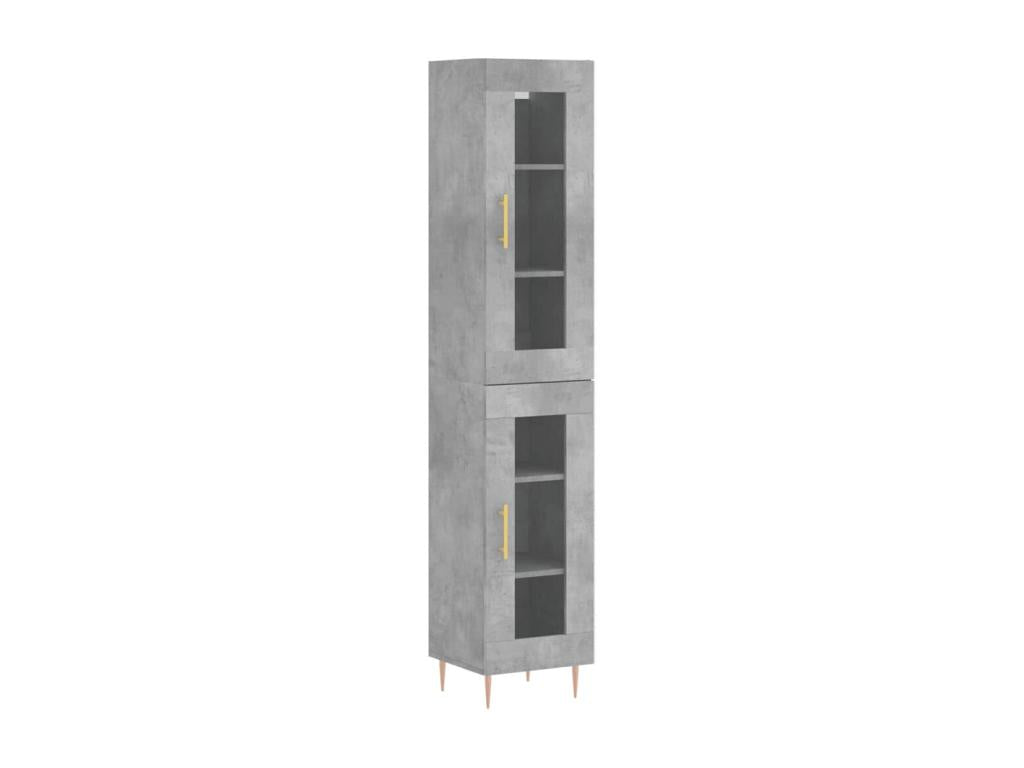 Buffet haut Gris béton 34,5x34x180 cm Bois d'ingénierie DMZB48130