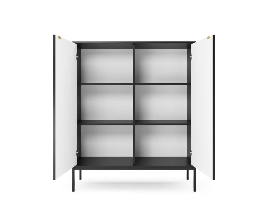 Commode Boisona K104 Buffet avec 2 portes noir mat WJPJ45743