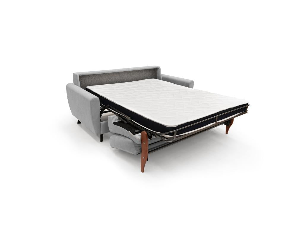 Boisona Canapé lit convertible en tissu doux imperméable T02 208 cm mat- 160x197 gris clair WEPZ96044