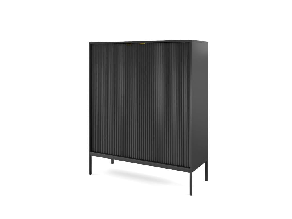 Commode Boisona K104 Buffet avec 2 portes noir mat WJPJ45743