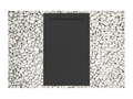 Receveur de douche 110x100 cm noir Boisona PLUS en Résine et Poudre de Marbre avec Grille Latérale EN RÉSINE DE MARBRE JSWF14394