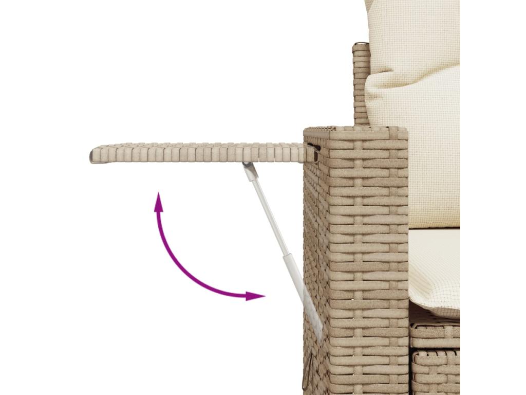 Salon de jardin avec coussins 10 pièces beige résine tressée JRWN38610