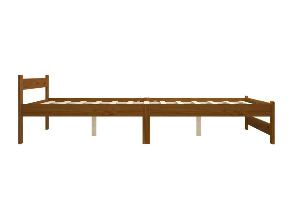 Lit Marron miel Bois de pin massif 140x200 2 BAVK27950