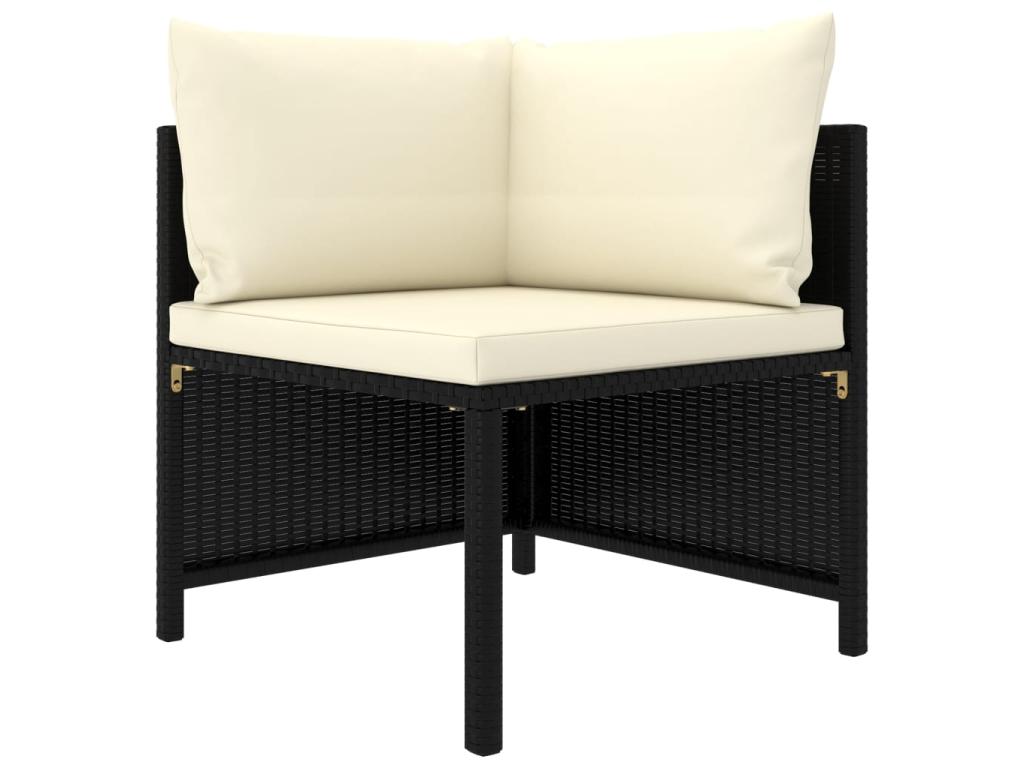 Salon de jardin 7 pcs avec coussins Résine tressée Noir 36 SQLY55753
